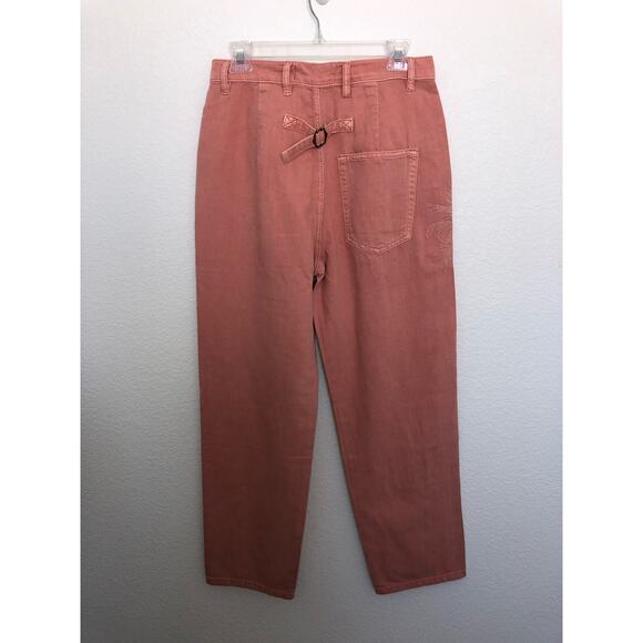 Free People v. Sandrine Rose Wide Leg High Rise Embroidered Pink Pants - 28 - Picture 4 of 10